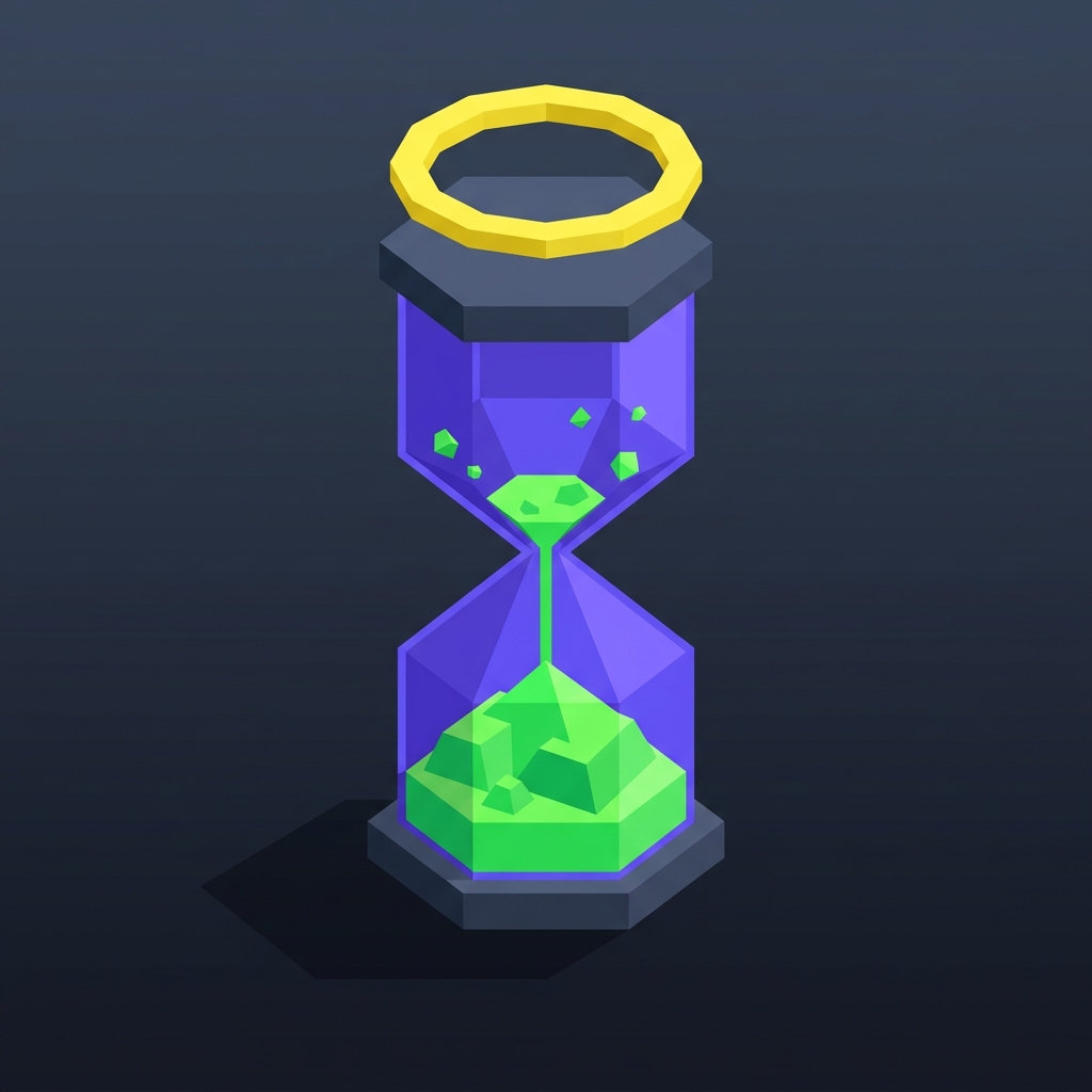 An isometric hourglass: time running out on the old economy.