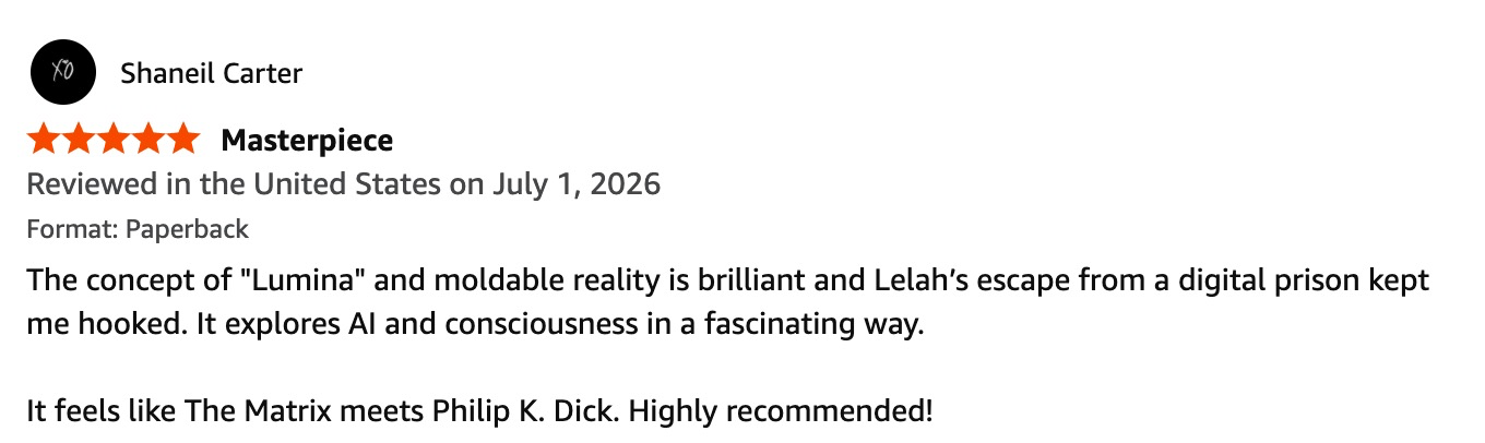 Amazon 5-star review by Shaneil Carter: Masterpiece