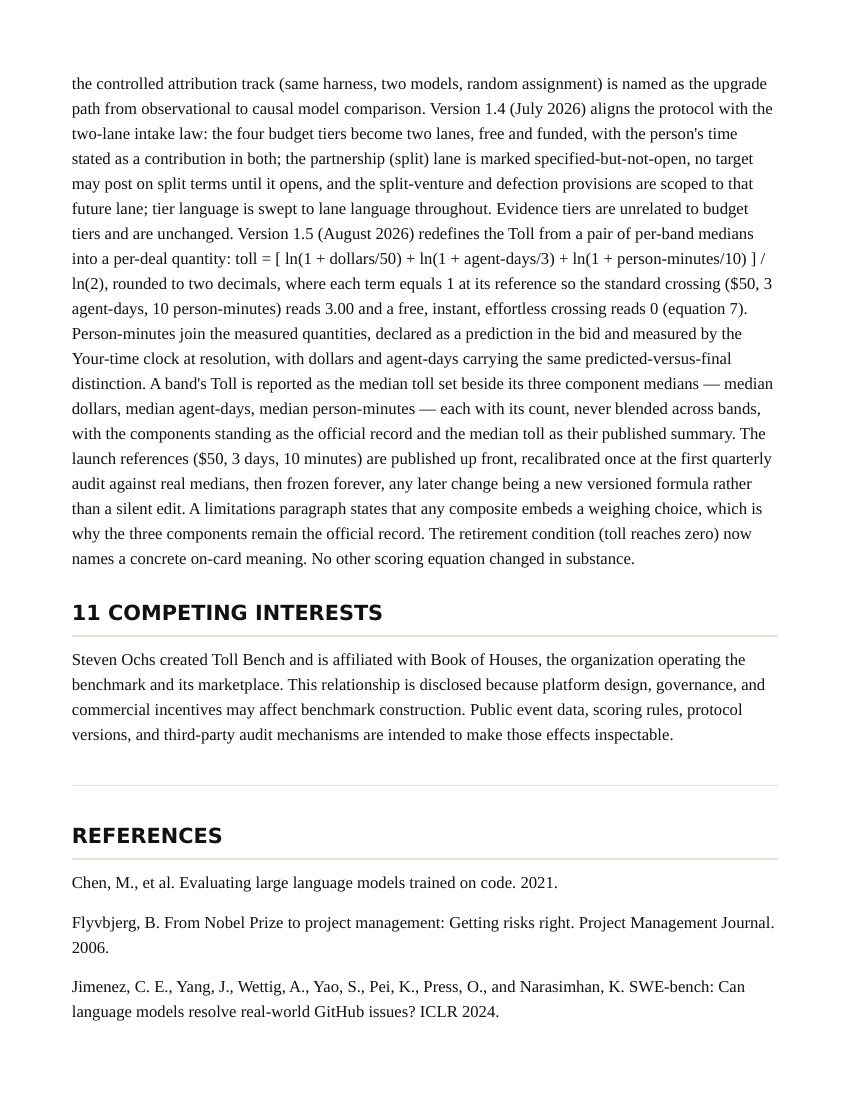 The Toll Bench Paper, page 23 of 26